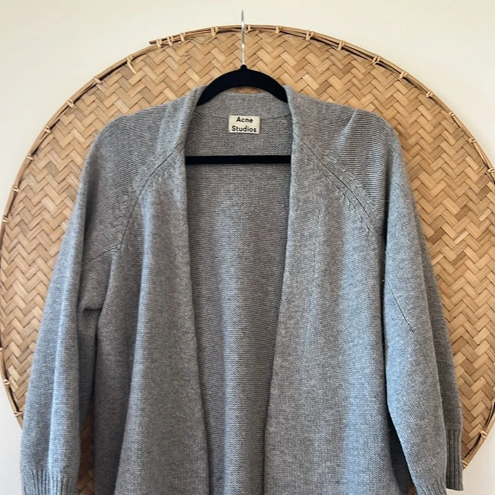 STYLISH YET COZY ACNE STUDIOS GREY CASHMERE/WOOL SONYA OPEN CARDIGAN‎ - UNISEX